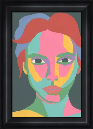 Framed Colorblock Face I Print