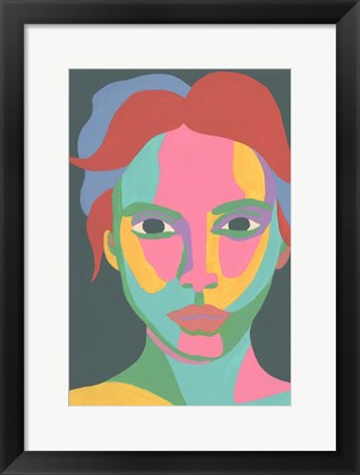 Framed Colorblock Face I Print