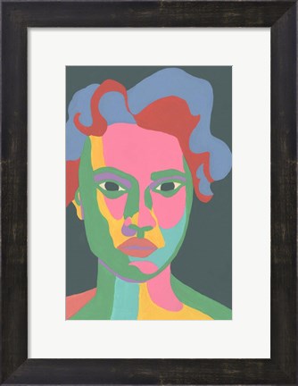 Framed Colorblock Face II Print