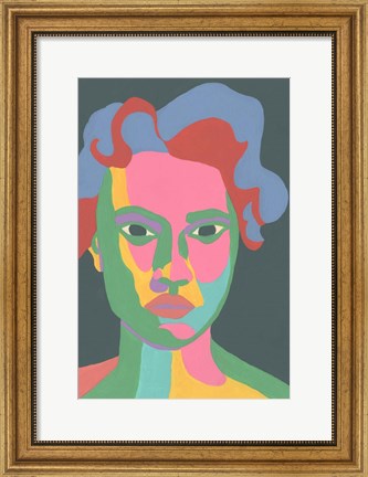 Framed Colorblock Face II Print