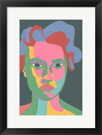 Framed Colorblock Face II Print