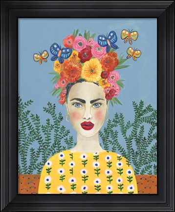 Framed Frida Headdress I Print