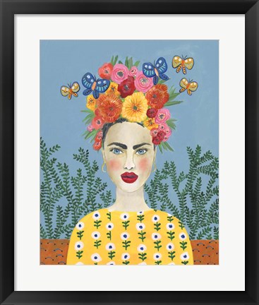 Framed Frida Headdress I Print