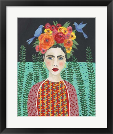 Framed Frida Headdress II Print