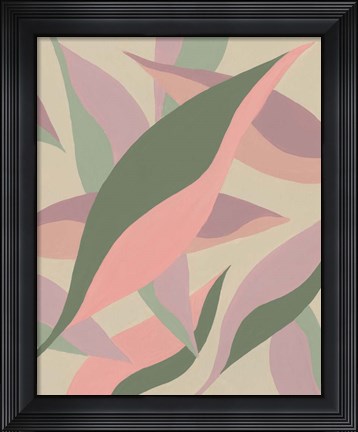 Framed Elongated Leaves I Print