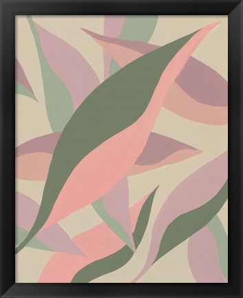 Framed Elongated Leaves I Print