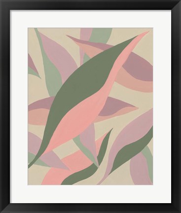 Framed Elongated Leaves I Print