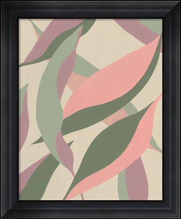 Framed Elongated Leaves II Print