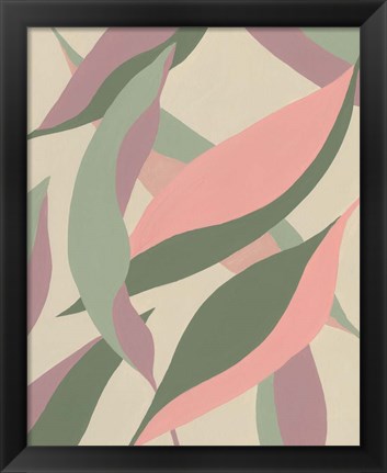 Framed Elongated Leaves II Print