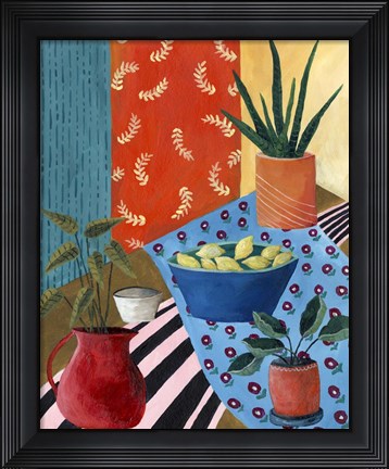 Framed Colorful Tablescape I Print