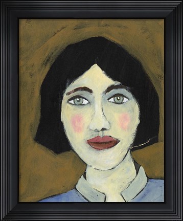 Framed Green Eyed Girl II Print