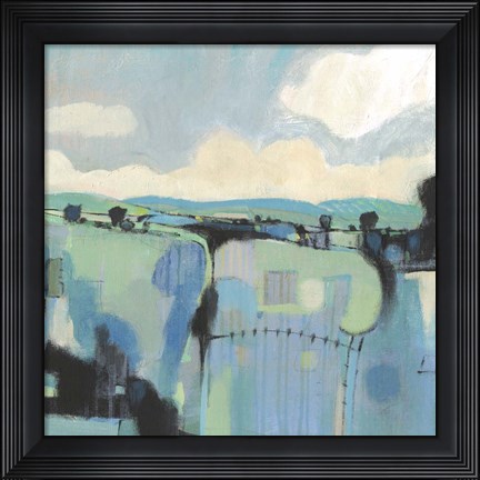 Framed Abstract Shades of Blue II Print