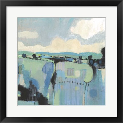 Framed Abstract Shades of Blue II Print