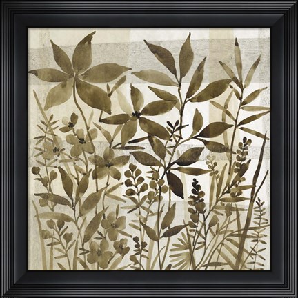 Framed Neutral Garden I Print