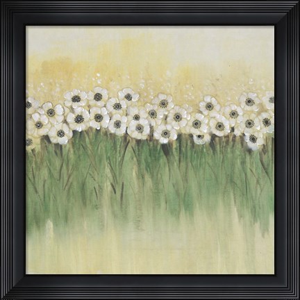 Framed Rows of Flowers I Print
