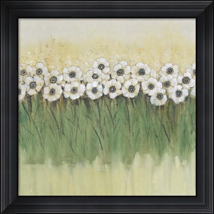 Framed Rows of Flowers II Print