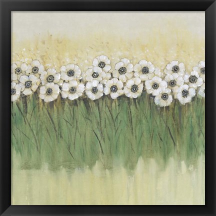 Framed Rows of Flowers II Print