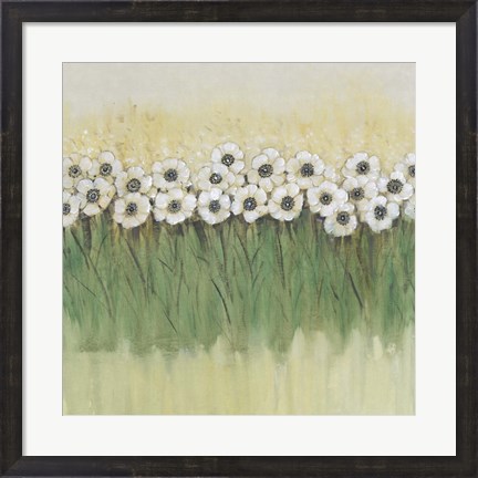 Framed Rows of Flowers II Print