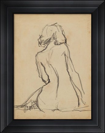 Framed Figure Lines I Print