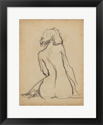 Framed Figure Lines I Print