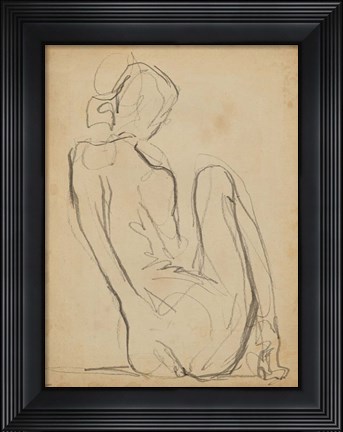 Framed Figure Lines IV Print