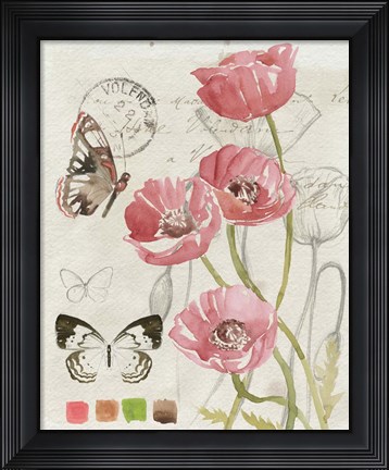 Framed Field Notes Florals I Print