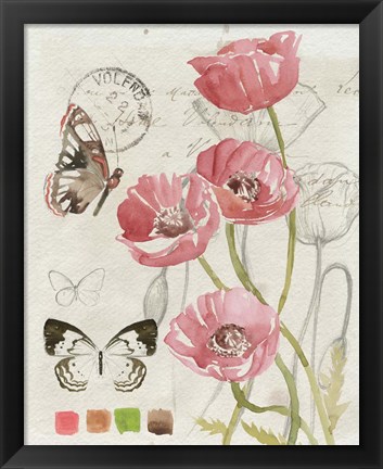 Framed Field Notes Florals I Print