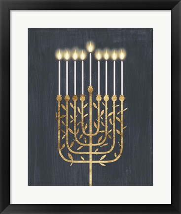 Framed Golden Hanukkah I Print