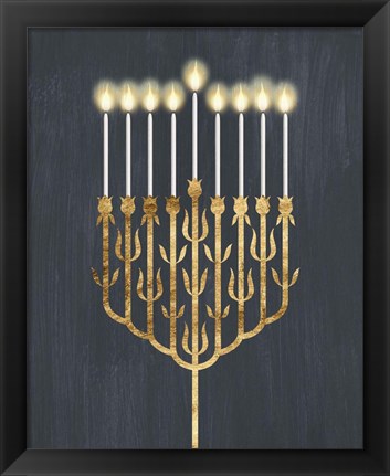 Framed Golden Hanukkah II Print