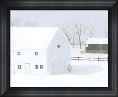 Framed Whiteout Farm I Print