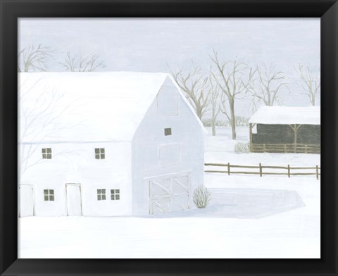 Framed Whiteout Farm I Print