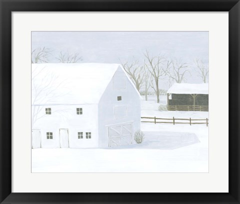 Framed Whiteout Farm I Print