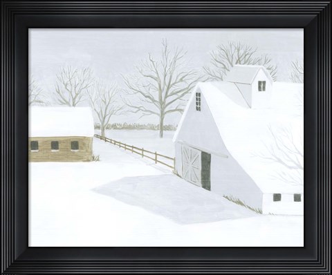 Framed Whiteout Farm II Print