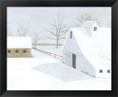 Framed Whiteout Farm II Print