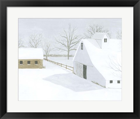 Framed Whiteout Farm II Print