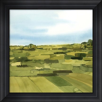 Framed Green Gold Valley II Print