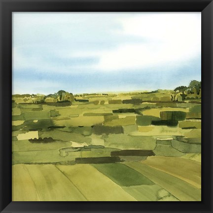 Framed Green Gold Valley II Print