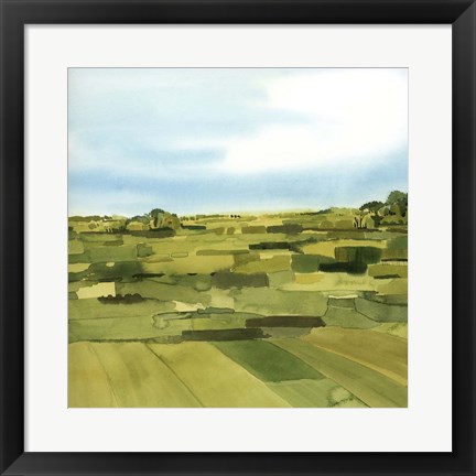 Framed Green Gold Valley II Print