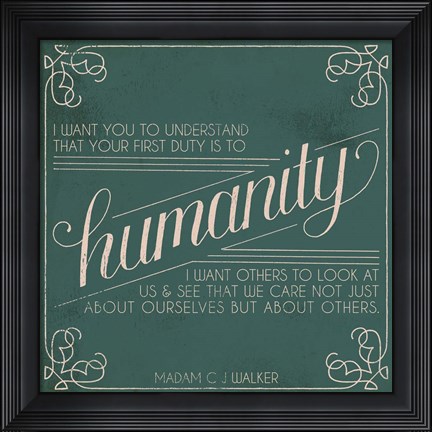 Framed Madam Walker Quote I Print