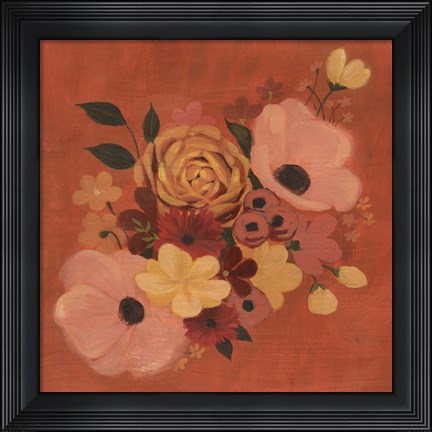 Framed Burnt Orange Bouquet II Print