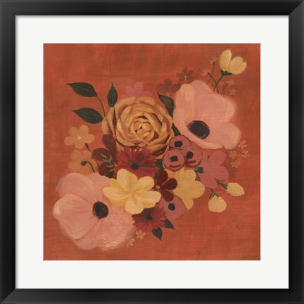 Framed Burnt Orange Bouquet II Print