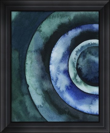 Framed Cobalt Vortex I Print