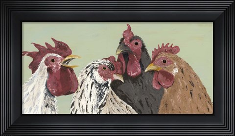 Framed Four Roosters Print
