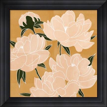 Framed Modern Peonies I Print