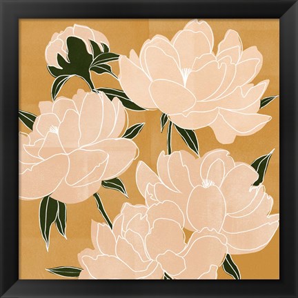 Framed Modern Peonies I Print