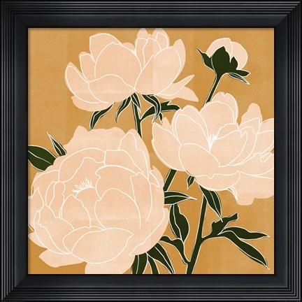 Framed Modern Peonies II Print