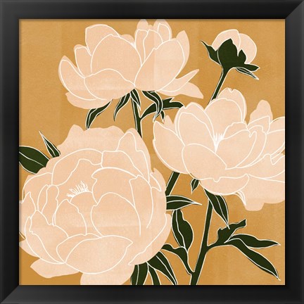 Framed Modern Peonies II Print