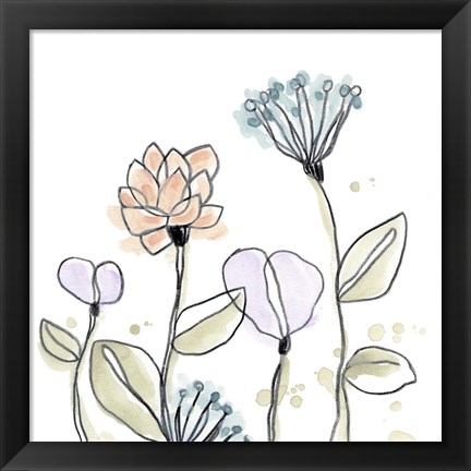Framed Spindle Blossoms V Print