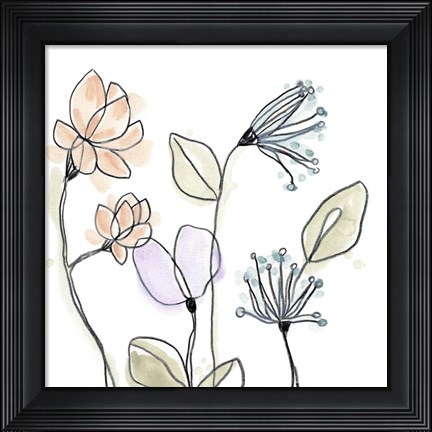 Framed Spindle Blossoms VI Print
