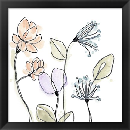 Framed Spindle Blossoms VI Print